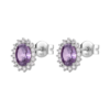 Orecchini Donna Brosway In Argento 925 Con Cubic Zirconia Viola E Bianchi Fancy