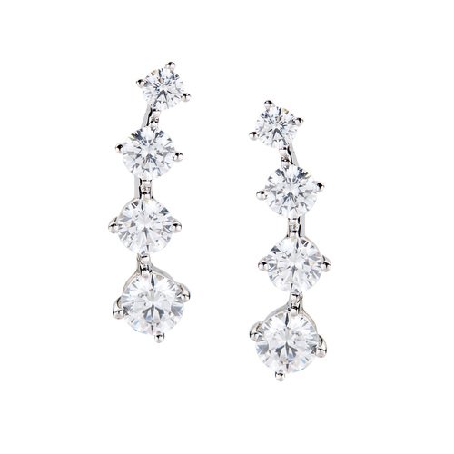 Orecchini Donna Pendenti Amen In Argento 925 Con Zirconi Bianchi
