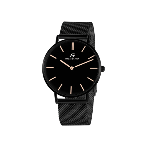 Orologio Uomo Luca Barra In Acciaio Nero Solo Tempo Al Quarzo 3 - Verre Gioielli Orologio Uomo Luca Barra In Acciaio Nero Solo Tempo Al Quarzo