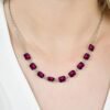 Collana Donna Luca Barra In Acciaio Con Cristalli Fucsia 1 Verre Gioielli - l'istituzione del gioiello