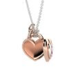 Collana Donna Chiama Angeli Nanan Con Cuore Lucchetto In Argento 925 Rosato Con Orsetto Rosa 1 Verre Gioielli - l'istituzione del gioiello