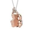 Collana Donna Chiama Angeli Nanan Con Orsetto Lucchetto Rosato In Argento 925 Con Orsetto Celeste 1 Verre Gioielli - l'istituzione del gioiello