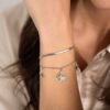 Bracciale Donna Doppio Filo In Acciaio E Farfalle Con Cristalli Bianchi 5 - Verre Gioielli Bracciale Donna Doppio Filo In Acciaio E Farfalle Con Cristalli Bianchi 1 Verre Gioielli - l'istituzione del gioiello