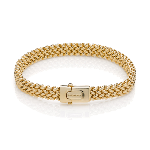 Bracciale Donna Chicco A Fascia Unoaerre In Bronzo Dorato E Galvanica Oro Giallo 18 Kt
