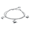 Bracciale Donna Doppio Filo In Acciaio E Farfalle Con Cristalli Bianchi 2 - Verre Gioielli Bracciale Donna Doppio Filo In Acciaio E Farfalle Con Cristalli Bianchi