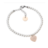 Bracciale Donna Liu Jo Con Perle E Cuore Rosato Con Zirconi Bianchi