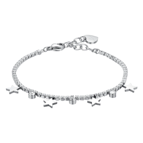 Bracciale Donna Tennis Luca Barra In Acciaio E Stelle Con Cristalli Bianchi 3 - Verre Gioielli Bracciale Donna Tennis Luca Barra In Acciaio E Stelle Con Cristalli Bianchi