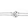 Bracciale Doppio Luca Barra Con Mezzo Cuore In Acciaio Amicizia