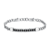 Bracciale Uomo Luca Barra In Acciaio Con Cristalli Neri 2 - Verre Gioielli Bracciale Uomo Luca Barra In Acciaio Con Cristalli Neri