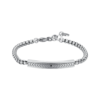 Bracciale Uomo Luca Barra In Acciaio E Cristallo Nero