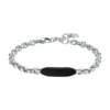 Bracciale Uomo Luca Barra In Acciaio E Piastra In Ip Nero