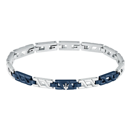 Bracciale Uomo Maserati In Acciaio Bicolore Silver E Blu 3 - Verre Gioielli Bracciale Uomo Maserati In Acciaio Bicolore Silver E Blu