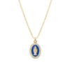 Collana Donna Amen In Argento 925 Dorato Con Madonna Miracolosa E Smalto Blu