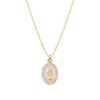 Collana Donna Amen In Argento 925 Dorato Con Madonna Miracolosa E Smalto Rosa