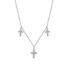 Collana Donna Luca Barra In Acciaio Con Croci Pendenti E Cristalli Bianchi 1 - Verre Gioielli Collana Donna Luca Barra In Acciaio Con Croci Pendenti E Cristalli Bianchi