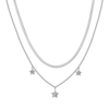 Collana Donna Luca Barra In Acciaio Doppio Filo Con Stelle E Zirconi Bianchi 2 - Verre Gioielli Collana Donna Luca Barra In Acciaio Doppio Filo Con Stelle E Zirconi Bianchi
