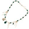 Collana Donna Ottaviani Bijoux In Metallo Dorato Con Cristalli Verdi E Bianchi