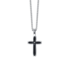 Collana Uomo Luca Barra In Acciaio Con Croce E Ip Nero 2 - Verre Gioielli Collana Uomo Luca Barra In Acciaio Con Croce E Ip Nero