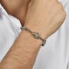Bracciale Uomo Luca Barra In Acciaio Con Crocifisso E Ancora 1 Verre Gioielli - l'istituzione del gioiello