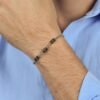 Bracciale Uomo Luca Barra In Acciaio E Elementi Ip Nero 1 Verre Gioielli - l'istituzione del gioiello