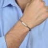Bracciale Uomo Luca Barra In Acciaio E Piastra 2 Verre Gioielli - l'istituzione del gioiello