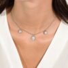 Collana Donna Luca Barra In Acciaio Con Elementi Rotondi E Cristalli Bianchi 1 Verre Gioielli - l'istituzione del gioiello