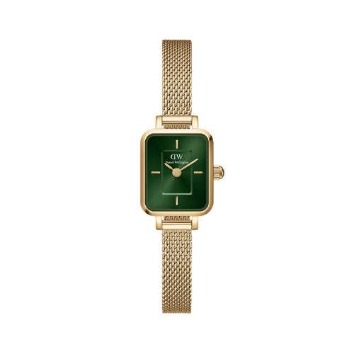 Orologio Donna Daniel Wellington Quadro Mini Evergold Emerald In Acciaio Dorato