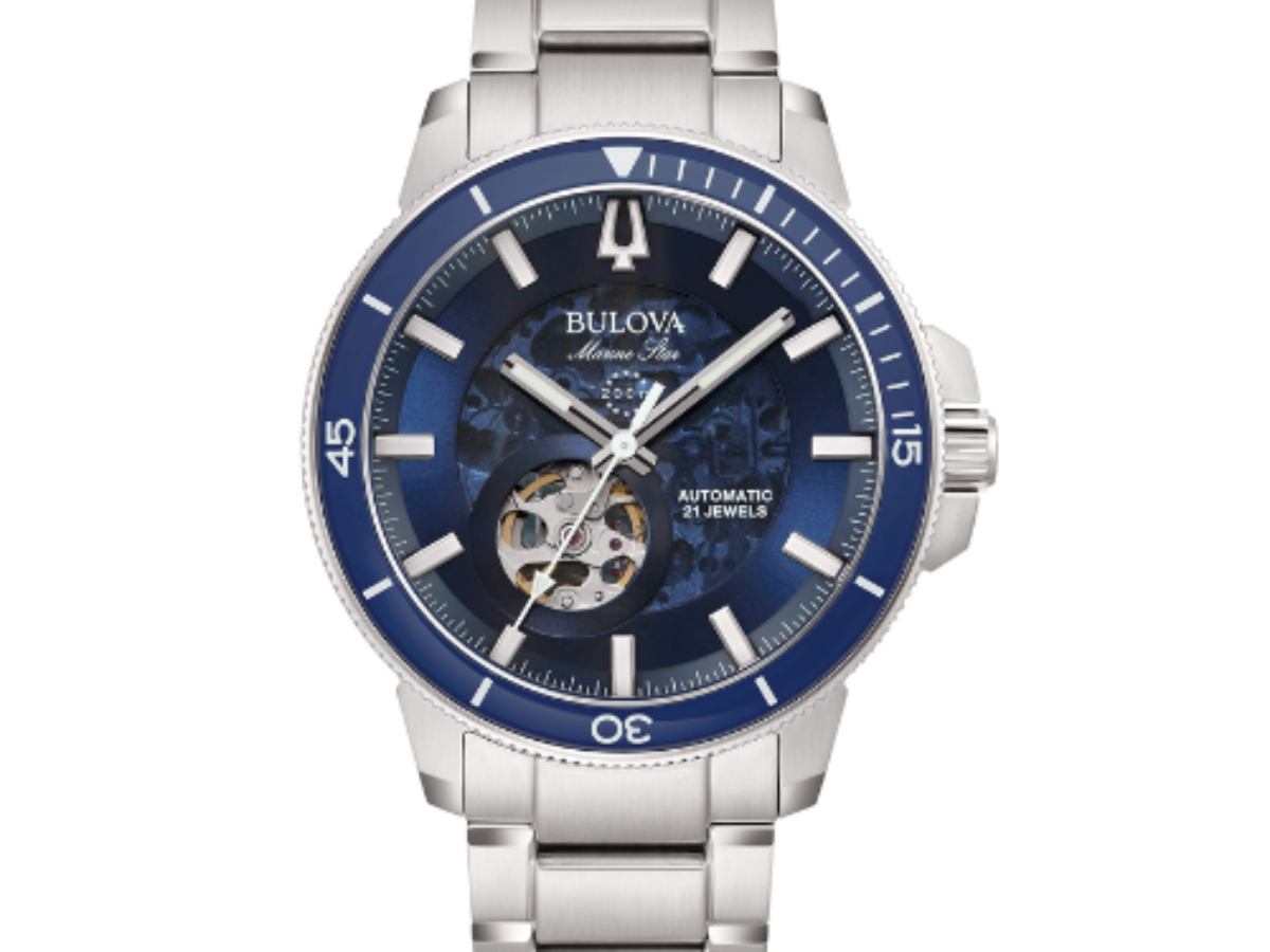 Bulova 96A290 Marine Star Orologio da uomo, in acciaio inox, 20 bar, analogico, argento, Bracciale