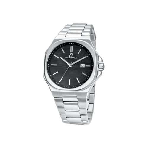 Orologio Uomo Luca Barra Solo Tempo Al Quarzo In Acciaio Silver E Nero 3 - Verre Gioielli Orologio Uomo Luca Barra Solo Tempo Al Quarzo In Acciaio Silver E Nero