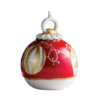 Palla Di Natale Sharon In Porcellana E Smalto Rosso E Bianco