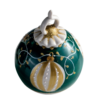 Palla Di Natale Sharon In Porcellana E Smalto Verde E Bianco 1 Verre Gioielli - l'istituzione del gioiello