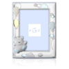 Cornice Portafoto Baby Celeste Puro In Argento 999 E Orsetto