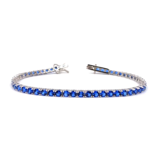 Bracciale Tennis Unisex In Argento 925 Con Pietre Blu