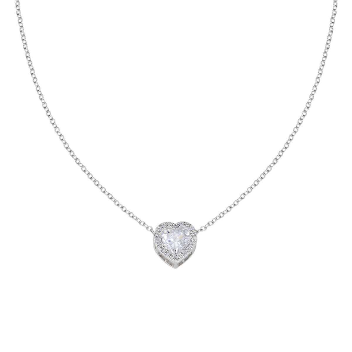 AMEN Gioielli Collana Angelo In Argento 925 Con Zirconi Bianchi - Regalo Perfetto Per Lei