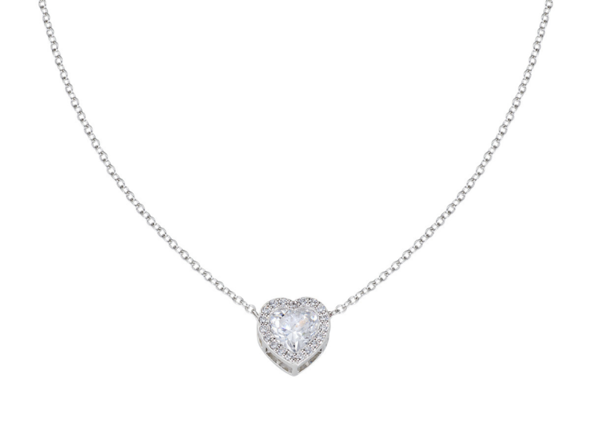 Collana Donna AMEN In Argento 925 Con Zircone Taglio Princess – Lunghezza Regolabile 40-45 Cm – Regalo