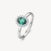 Anello Donna Brosway In Argento 925 Con Zirconi Bianchi E Verde Emerald Fancy