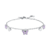 Bracciale Bambina Luca Barra In Acciaio Con Farfalline Viola E Cristalli Bianchi 2 - Verre Gioielli Bracciale Bambina Luca Barra In Acciaio Con Farfalline Viola E Cristalli Bianchi