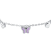 Bracciale Bambina Luca Barra In Acciaio Con Farfalline Viola E Cristalli Bianchi 2 Verre Gioielli - l'istituzione del gioiello