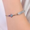 Bracciale Bambino Luca Barra In Acciaio Con Piastra E Ancora 2 Verre Gioielli - l'istituzione del gioiello