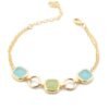 Bracciale Donna Boccadamo Placcato Oro Giallo Con Cristalli Azzurri E Verde 2 - Verre Gioielli Bracciale Donna Boccadamo Placcato Oro Giallo Con Cristalli Azzurri E Verde
