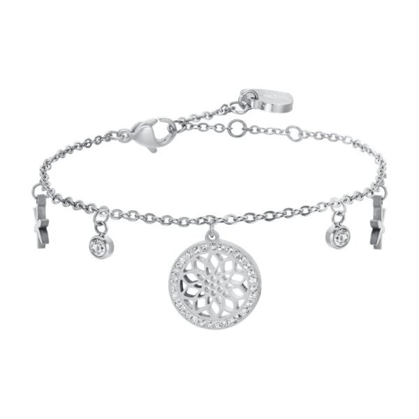 Bracciale Donna Luca Barra In Acciaio Con Albero Della Vita E Zirconi Bianchi 3 - Verre Gioielli Bracciale Donna Luca Barra In Acciaio Con Albero Della Vita E Zirconi Bianchi