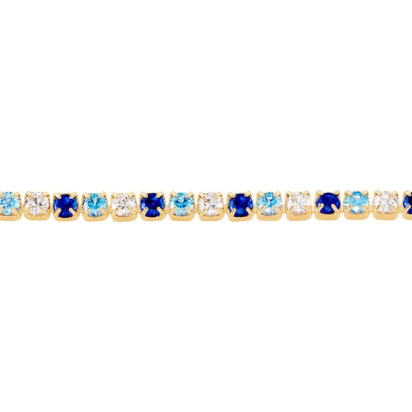 Bracciale Donna Stroili Tennis Con Placcatura Oro Giallo 18 Kt Con Cubic Zirconia Blu Multicolor 1 Verre Gioielli - l'istituzione del gioiello