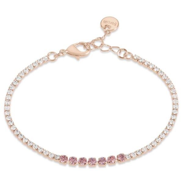 Flongo Bracciale Tennis Donna Scintillante - Zirconia Cubica, Catena Regolabile In Acciaio Inox - Gioiello Regalo San Valentino