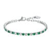 Bracciale Donna Tennis Luca Barra In Acciaio Con Pietre Bianche E Verdi 1 - Verre Gioielli Bracciale Donna Tennis Luca Barra In Acciaio Con Pietre Bianche E Verdi