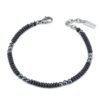 Bracciale Uomo Boccadamo Man In Acciaio Con Ematite Nera E Grigia