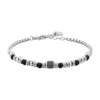 Bracciale Uomo Luca Barra In Acciaio Con Sfere In Agata Nera 2 - Verre Gioielli Bracciale Uomo Luca Barra In Acciaio Con Sfere In Agata Nera