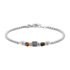 Bracciale Uomo Luca Barra In Acciaio Con Sfere In Occhio Di Tigre 2 - Verre Gioielli Bracciale Uomo Luca Barra In Acciaio Con Sfere In Occhio Di Tigre