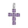 Charm Brosway In Argento 925 A Croce Con Cubic Zirconia Ametista Fancy 2 - Verre Gioielli Charm Brosway In Argento 925 A Croce Con Cubic Zirconia Ametista Fancy