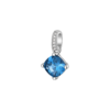 Charm Brosway In Argento 925 Con Cubic Zirconia Blue Quadrato E Bianchi Fancy 2 - Verre Gioielli Charm Brosway In Argento 925 Con Cubic Zirconia Blue Quadrato E Bianchi Fancy