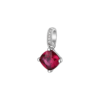 Charm Brosway In Argento 925 Con Cubic Zirconia Rosso Quadrato E Bianchi Fancy
